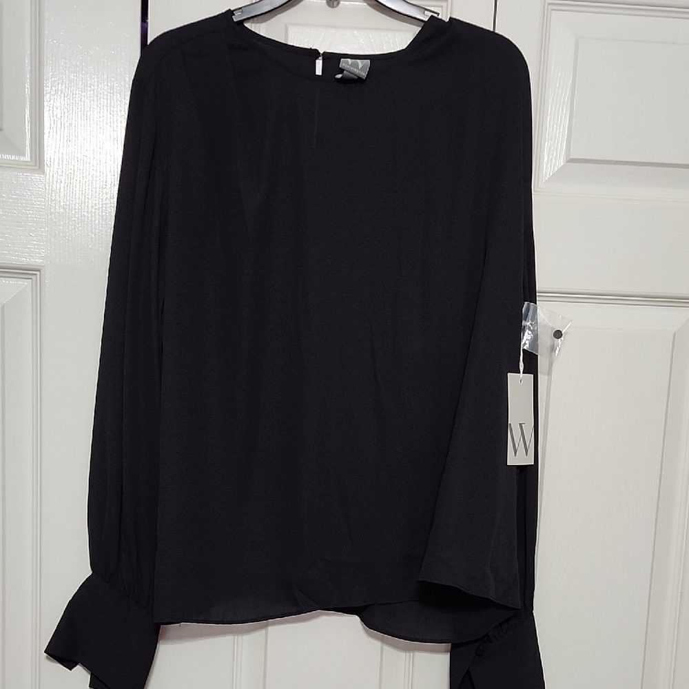 Worthington Classic Black Long Sleeve Blouse